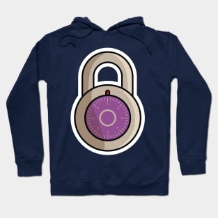 Padlock For Password Secure Sticker vector illustration. Technology and safety objects icon concept. Symbol protection and secure. Cyber security digital data protection concept sticker design. Hoodie